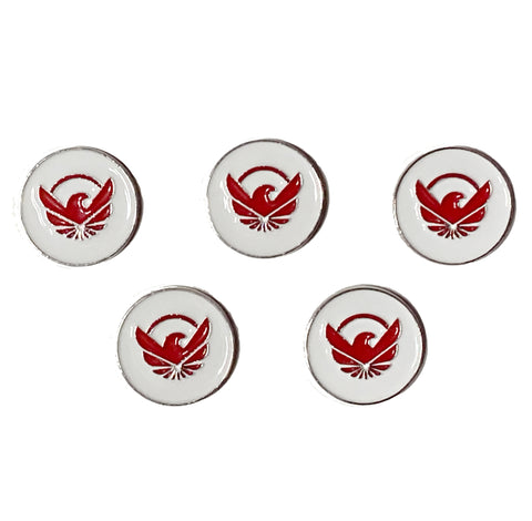 Pack of 5 Ball Markers Red